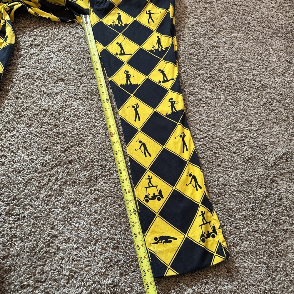 Royal & Awesome Golf Pants Men's 32x30 Swing Under Construction‎ Yellow & Black - Picture 6 of 8